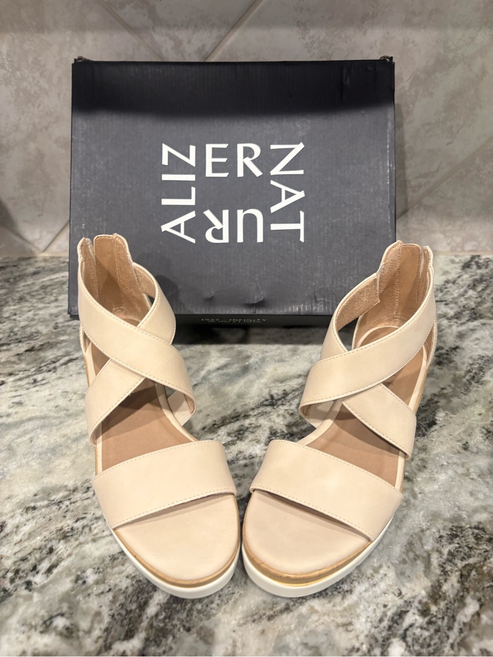 naughty monkey Cream Crisscross Open-Toe Sandals